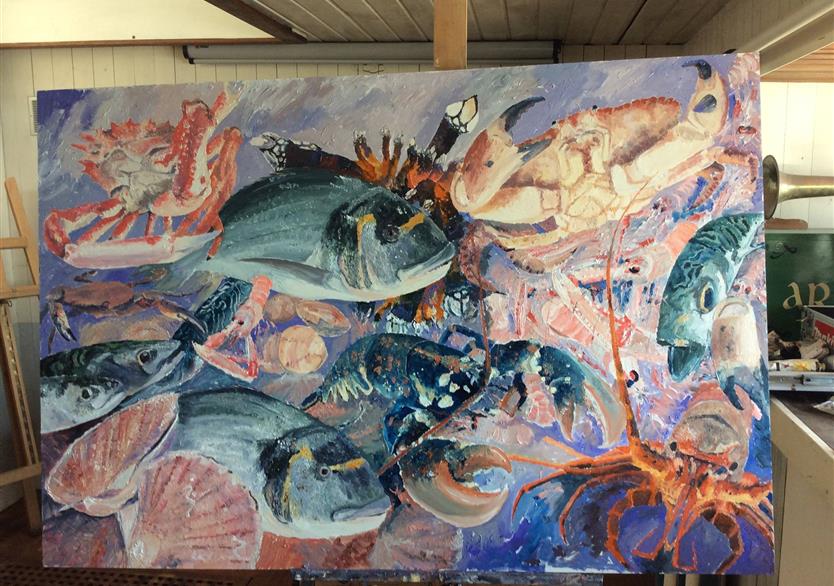 Crise de goutte. huile sur panneau 123/83. 900 euros