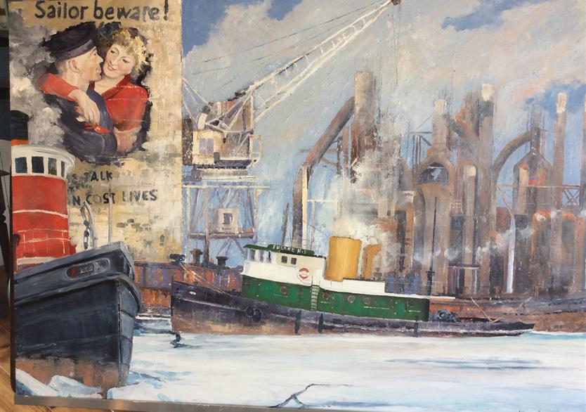 Suzanne bloquée par la glace New York 1943. huile sur panneau 123/83. 900 euros