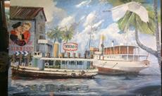 1922 les dernières vacances de Al caponne aux Bahamas. Huile sur panneau 123/83. 1050 euros