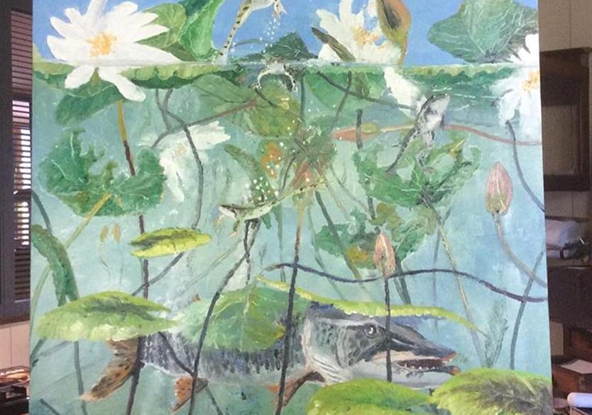 Libellule grenouille et brochet. 83/63. 400euros